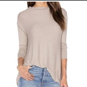 Free People Beige Cowl Neck Sweater